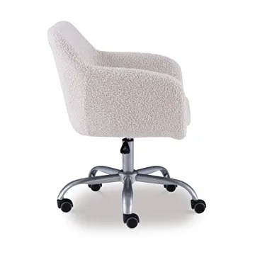 Stylish Linon Brooklyn Sherpa Office Chair in Ivory