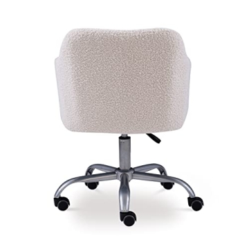 Stylish Linon Brooklyn Sherpa Office Chair in Ivory