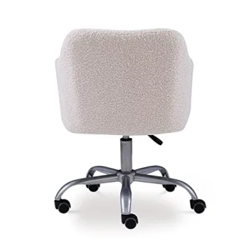 Stylish Linon Brooklyn Sherpa Office Chair in Ivory