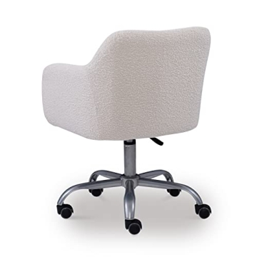 Stylish Linon Brooklyn Sherpa Office Chair in Ivory