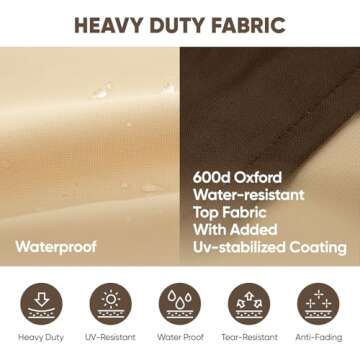 loriano Patio Furniture Cover Set, 4 Piece Outdoor Furniture Cover Waterproof, 600D Heavy Duty Lawn Patio Set Covers