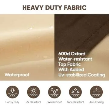 loriano Patio Furniture Cover Set, 4 Piece Outdoor Furniture Cover Waterproof, 600D Heavy Duty Lawn Patio Set Covers