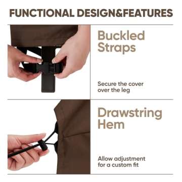 loriano Patio Furniture Cover Set, 4 Piece Outdoor Furniture Cover Waterproof, 600D Heavy Duty Lawn Patio Set Covers