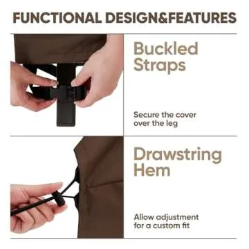 loriano Patio Furniture Cover Set, 4 Piece Outdoor Furniture Cover Waterproof, 600D Heavy Duty Lawn Patio Set Covers