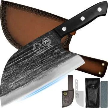 Serbian Chef's Knife & Meat Cleaver Set - 8 Inch