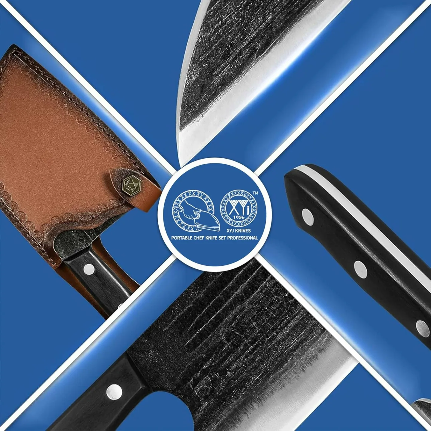 Serbian Chef's Knife & Meat Cleaver Set - 8 Inch