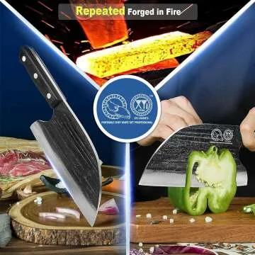 Serbian Chef's Knife & Meat Cleaver Set - 8 Inch