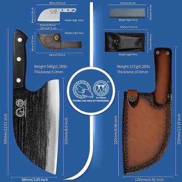 Serbian Chef's Knife & Meat Cleaver Set - 8 Inch