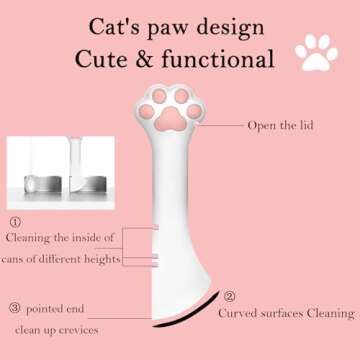 DORUI 3 Pcs Pet Food Can Lids & One Can Spoon | Cute Paw Shape Opener Spatula Cat Wet Food Spoon | U...