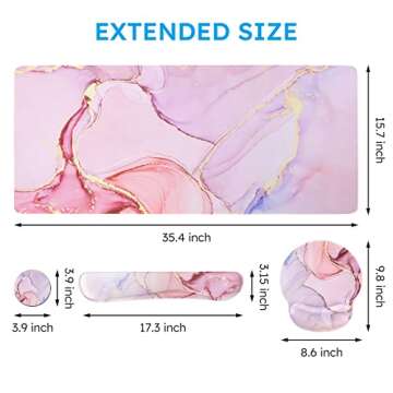 iCasso Desk Mat, Gaming Mouse Pad Wrist Support Set,4in1 XXL Large Mousepad + Keyboard Wrist Rest+Mo...