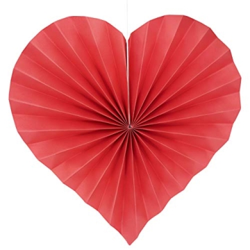 Red Heart Hanging Paper Fans for Weddings & Parties