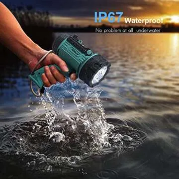 YIERBLUE Rechargeable 200000 Lumen Waterproof Spotlight