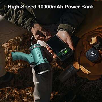 YIERBLUE Rechargeable 200000 Lumen Waterproof Spotlight