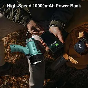 YIERBLUE Rechargeable 200000 Lumen Waterproof Spotlight