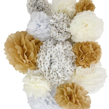 Vidal Crafts 20 Pcs Tissue Paper Pom Poms Kit - Perfect for Any Celebration