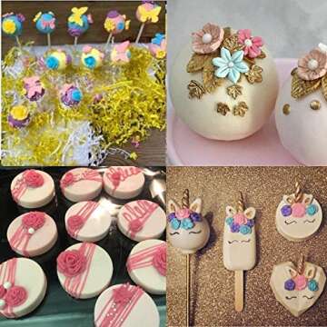 KULENAND Silicone Cake Mold Set -8 Pcs, Rose Butterfly Daisy Rose Leaf and Mini Flowers Fondant Candy for Chocolate Polymer Clay Soap Crafting Projects Cake Decoration