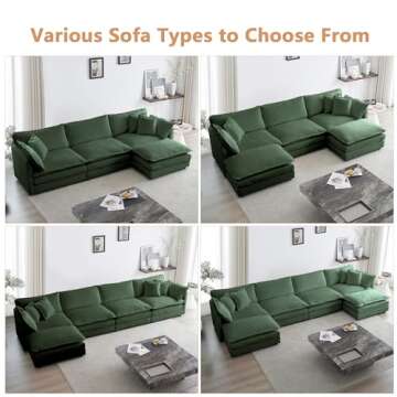 Mikibama Modular Sectional Sofa - Comfortable U Shaped Couch