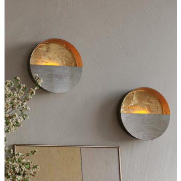 Exquisite Eclipse Metal Wall Sconce Candle Holders Set