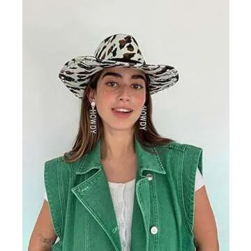 Western Cowgirl Earrings for Women Sparkle Rhinestone Cowboy Boot Hat Dangle Earrings Hypoallergenic Bachelorette Party Howdy Dangling Earrings Nashville Rodeo Country Concert Outfits for Women (cowgirl earrings A Set)