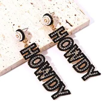 Western Cowgirl Earrings for Women Sparkle Rhinestone Cowboy Boot Hat Dangle Earrings Hypoallergenic Bachelorette Party Howdy Dangling Earrings Nashville Rodeo Country Concert Outfits for Women (cowgirl earrings A Set)