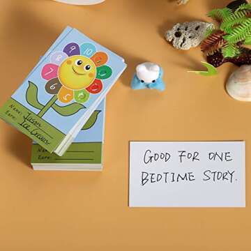 ONEDONE Punch Cards 200 Pack Incentive Reward Cards for Classroom Kindergarten Preschool Home 3.9" x 2.4" Sunflower Reward Punch Card for Teachers Students Kids Behavior Management