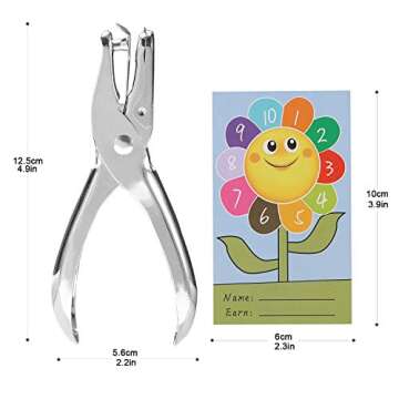 ONEDONE Punch Cards 200 Pack Incentive Reward Cards for Classroom Kindergarten Preschool Home 3.9" x 2.4" Sunflower Reward Punch Card for Teachers Students Kids Behavior Management