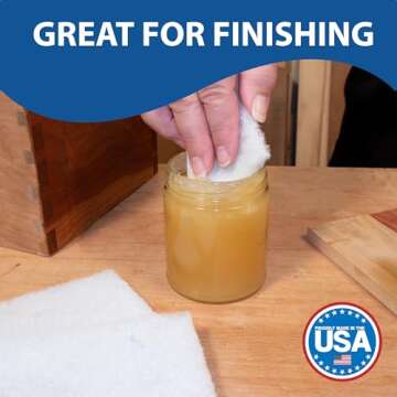 Peachtree Woodworking 10 Pack of White Non Scratch Non-Woven Pads for Cleaning/Polishing and Multi Purpose Use in Your Home • Workshop or DIY Garage Shop Made in The USA