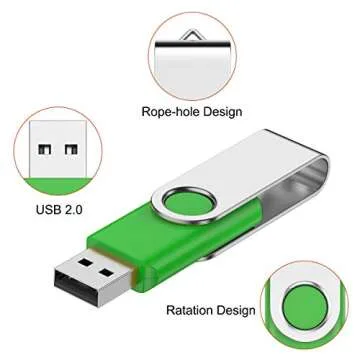 Vibrant 64GB USB Flash Drive 3 Pack with Lanyards