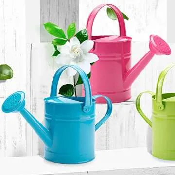 RTWAY 1.5L Metal Watering Can for Kids & Adults