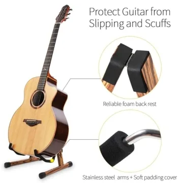 SNIGJAT Acoustic Guitar Stand - Elegant Wood for Music Lovers