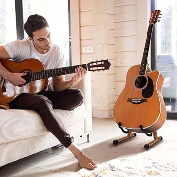 SNIGJAT Acoustic Guitar Stand - Elegant Wood for Music Lovers