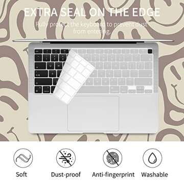 Watbro Compatible MacBook Air 13 inch Laptop case 2020 2019 2018 Release A2337 M1/A2179/A1932, Retro 70's Modern Pattern case, Suitable for MacBook Air 2020 with Touch ID