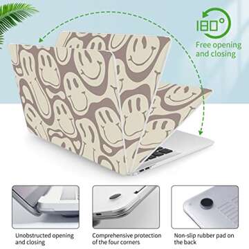 Watbro Compatible MacBook Air 13 inch Laptop case 2020 2019 2018 Release A2337 M1/A2179/A1932, Retro 70's Modern Pattern case, Suitable for MacBook Air 2020 with Touch ID