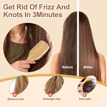 Eco-Friendly Bamboo Hair Brush for All Hair Types - Arshray