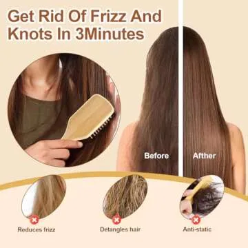 Eco-Friendly Bamboo Hair Brush for All Hair Types - Arshray