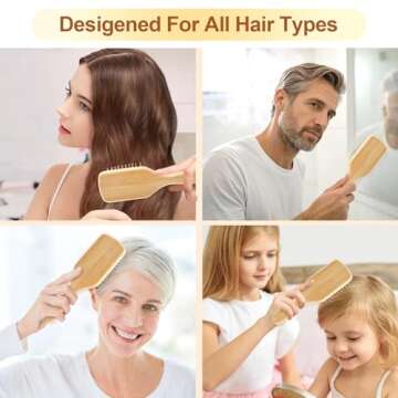 Eco-Friendly Bamboo Hair Brush for All Hair Types - Arshray