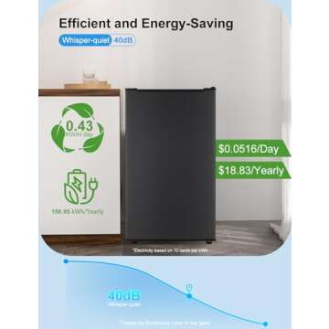 Upright Freezer, 3.2 Cu Ft Mini Small Deep Freezer for 1-2 People, Portable Compact Freezer with 3 Plastic Baffles, 4D Cooling & 40dB Ultra-Quiet, Fast Freeze (-13°F) - Black