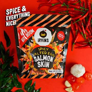 IRVINS Salted Egg Spicy Hot Boom Salmon Skin Chips 105g