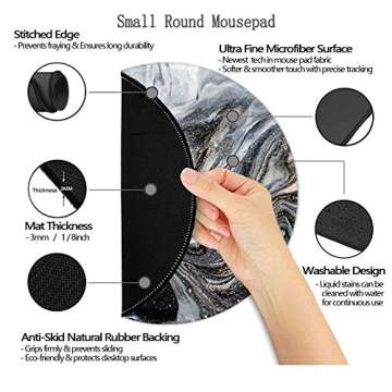 Stylish Non-Slip Rubber Base Mouse Pad for Work and Gaming