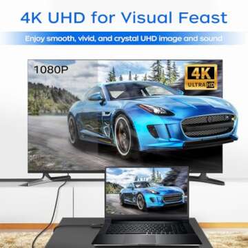 QINGLER 4K Displayport to HDMI Cable 6 Feet 2-Pack, Display Port (DP) to HDMI Adapter Male to Male Cord Converter for PC to HDTV, Monitor, Projector