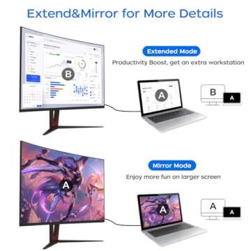 QINGLER 4K Displayport to HDMI Cable 6 Feet 2-Pack, Display Port (DP) to HDMI Adapter Male to Male Cord Converter for PC to HDTV, Monitor, Projector