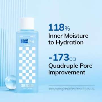MIMU MIMU Cooling Calming i.n.g Toner｜Korean Facial Toner, Pore Tightening, for Sensitive, Acne-Prone Skin, Trouble Care, Reduce Redness and Breakout, hyaluronic Acid, CICA (260ml / 8.79fl.oz.)