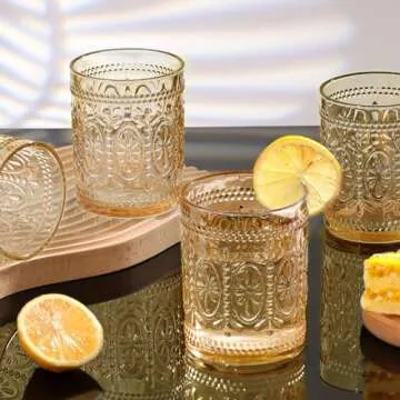 Vintage Amber Glass Set – Perfect Elegant Drinkware