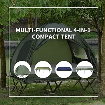 Outsunny 2 Person Foldable Camping Cot with Tent