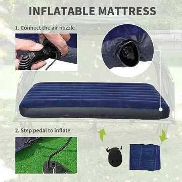 Outsunny 2 Person Foldable Camping Cot with Tent