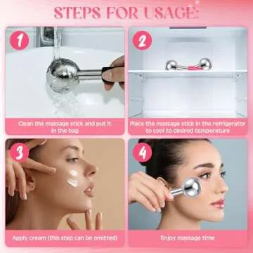 Baderke Ice Globes for Face - Stainless Steel Cooling Roller