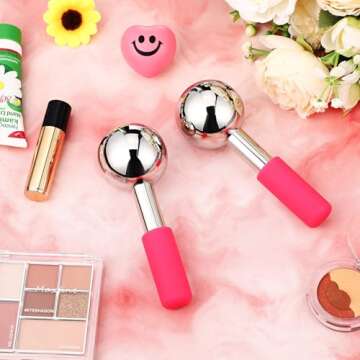 Baderke Ice Globes for Face - Stainless Steel Cooling Roller