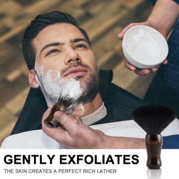 NICEMOVIC 3 IN 1 Barber Neck Duster Brush Set, Professional Barber Accessories Cleaning Supplies, Duster Nylon Brush Hair Cutting Styling Brush Tool (Brown&Black)