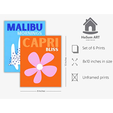 Preppy Canvas Wall Art for Teen Girls Dorm Room Decor