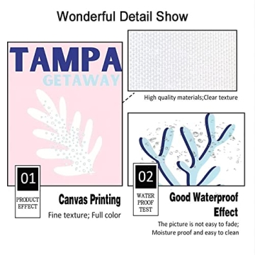 Preppy Canvas Wall Art for Teen Girls Dorm Room Decor